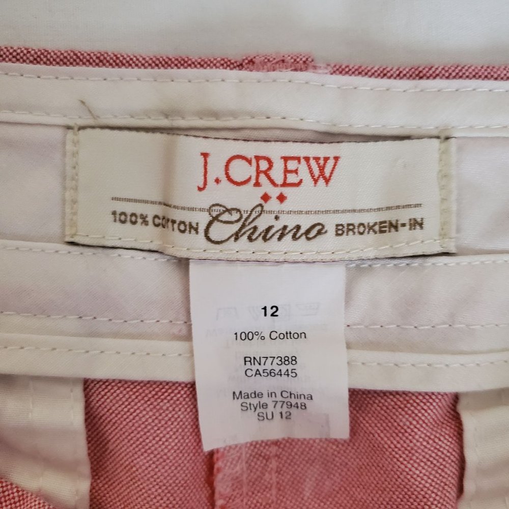 J. Crew Women's 100% Cotton Broken-In Chino Shorts Dusty Pink Size 12 - Picture 7 of 11